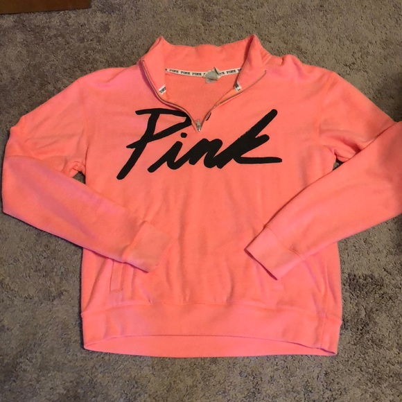 PINK Victoria's Secret Tops - VS PINK coral 1/4zip